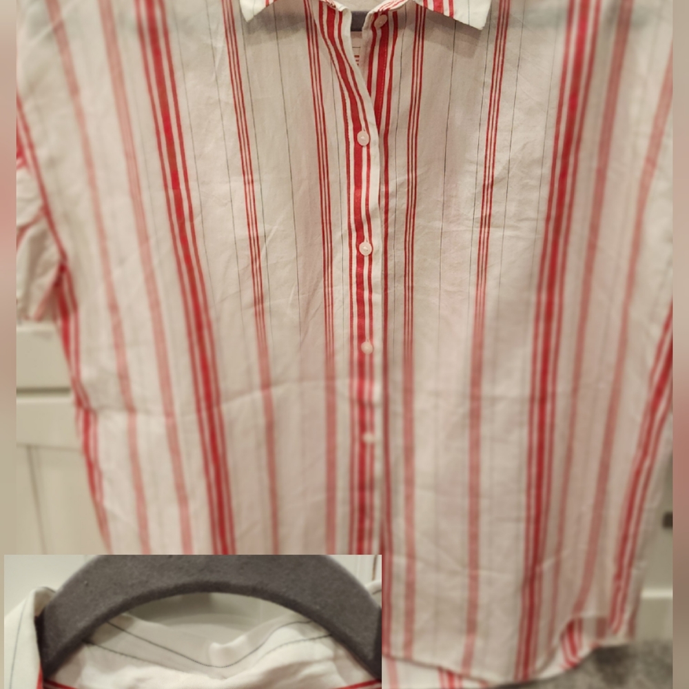 Madewell Central Ruffle-Sleeve Shirt in Carey Stripe
